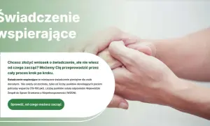 Chcesz złożyć wniosek o świadczenie wspierające, ale nie wiesz od czego zacząć? Obrazek pokazuje pomoc w tym procesie.