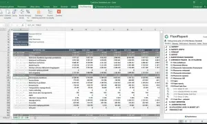 Raport finansowy z danymi o przepływach pieniężnych (cash flow) dla Lider Warszawa. Widoczne są wpływy i wypływy gotówki.