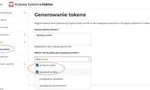 Generowanie tokena w systemie e-Faktur. Aplikacja inFakt z dostępem i możliwością wystawiania faktur.