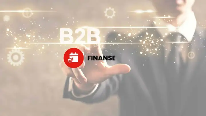 Dłoń dotyka ekranu z napisem B2B i ikoną finansów. To klucz do zrozumienia, b2b co to jest.